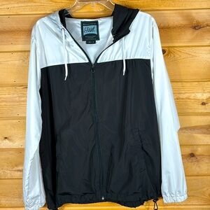 Beautiful Giant Men's Hooded Rain Jacket Black/White Size Medium